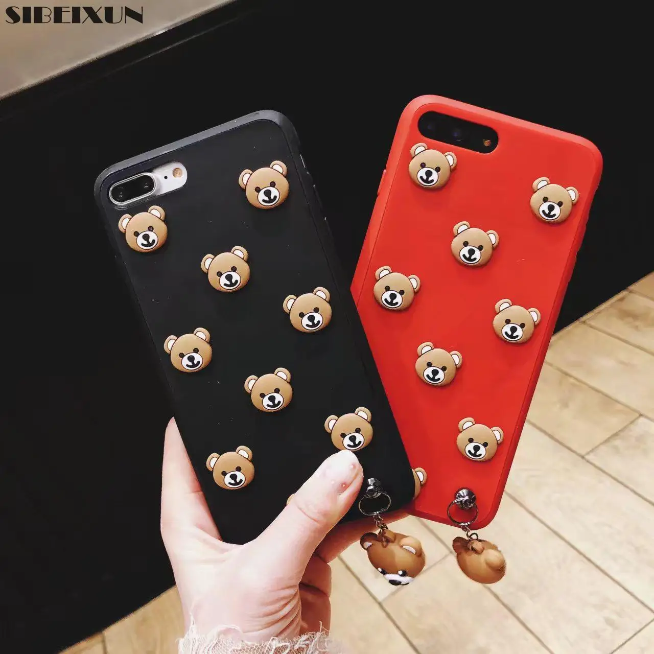 Силиконовый чехол SIBEIXUN для iphone X Xs 3D с мультяшным медведем 6 6s 7 8 plus милый |