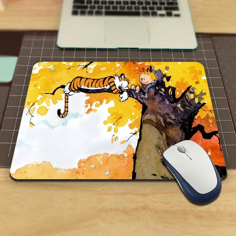 20x25cm MaiYaCa Забавный мультфильм аниме Кельвин и хоббель Индивидуальные Прямоугольник Силон aming коврик для мыши Размер 220 мм X 180 мм x 2 мм - Цвет: 20x25cm