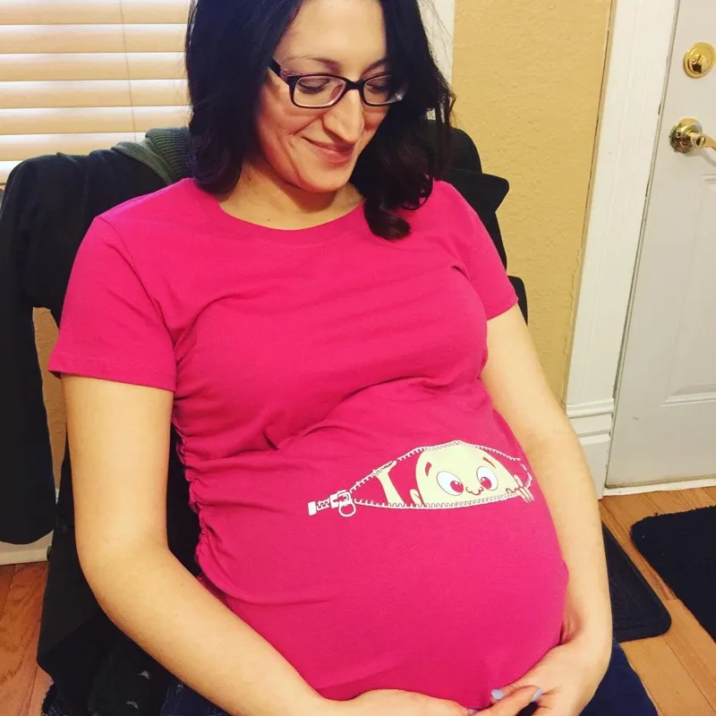 

Casual Pregnant Maternity t shirts Soft Cotton funny pregnant Maternity Shirts tops Letter short sleeves pregnant clothes
