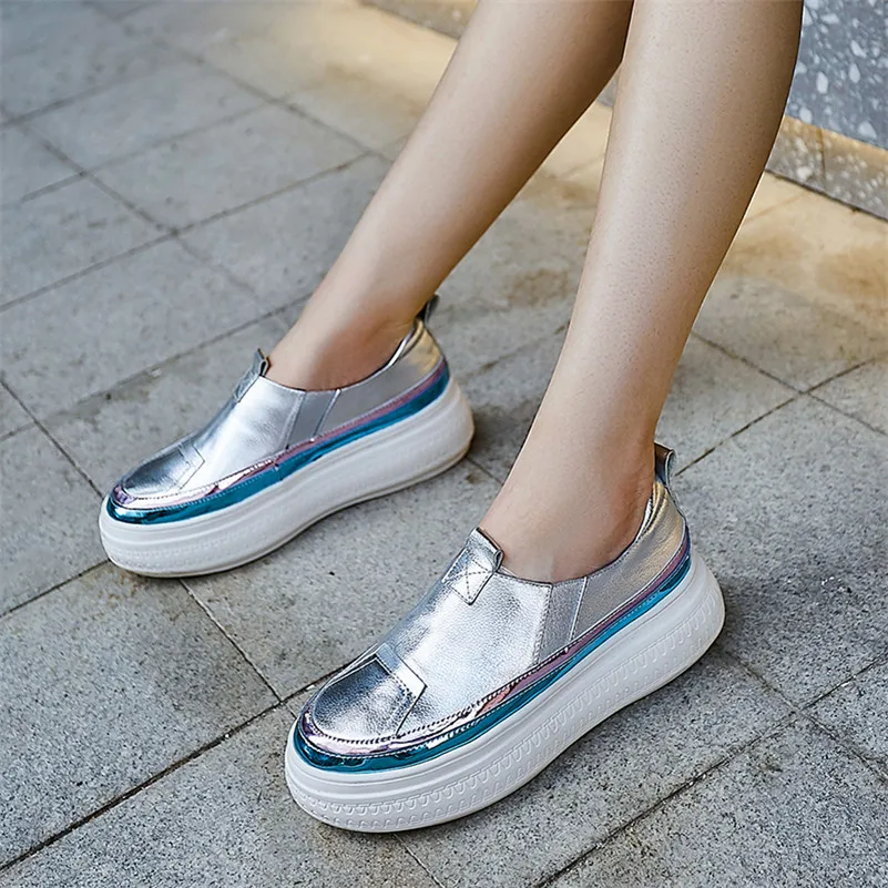 FEDONAS/сезон весна-лето женская спортивная обувь на плоской платформе с круглым