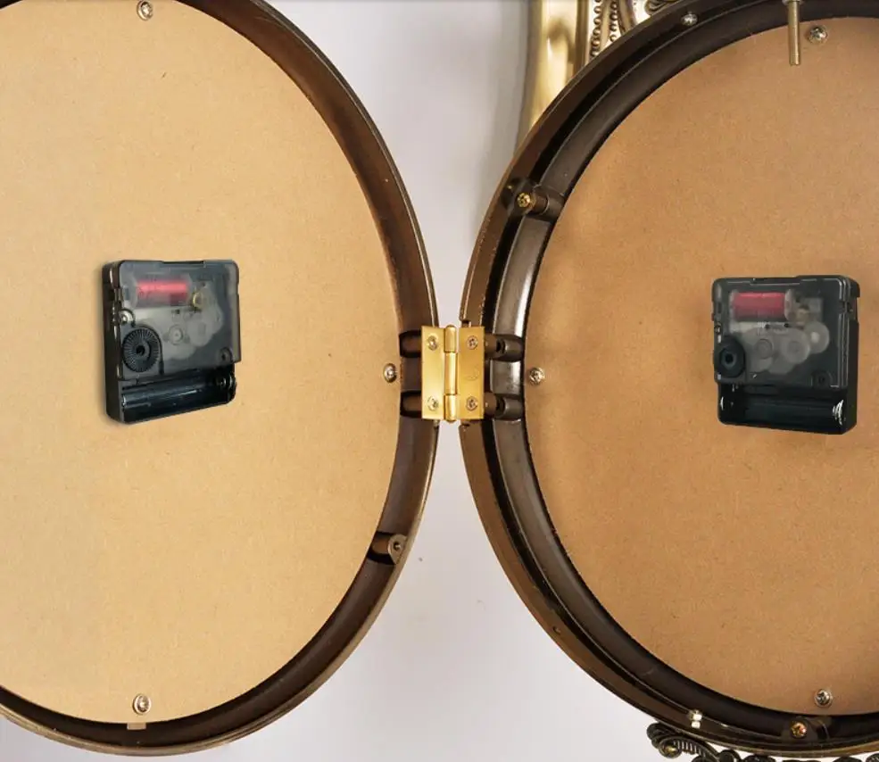 Роскошные Двухсторонние настенные часы из металла модные двухсторонние