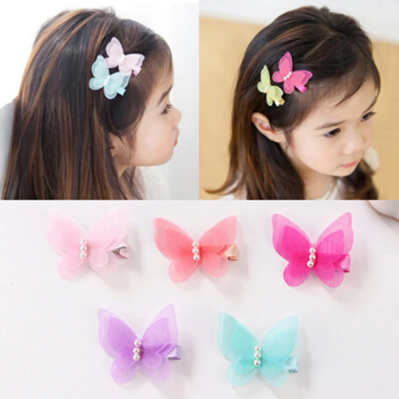 

5 Pcs/lot Cute Candy Color Bow Butterfly Hair Clips Girls' Hair Grips Kids Hairpin Headwear Accessories Randomly