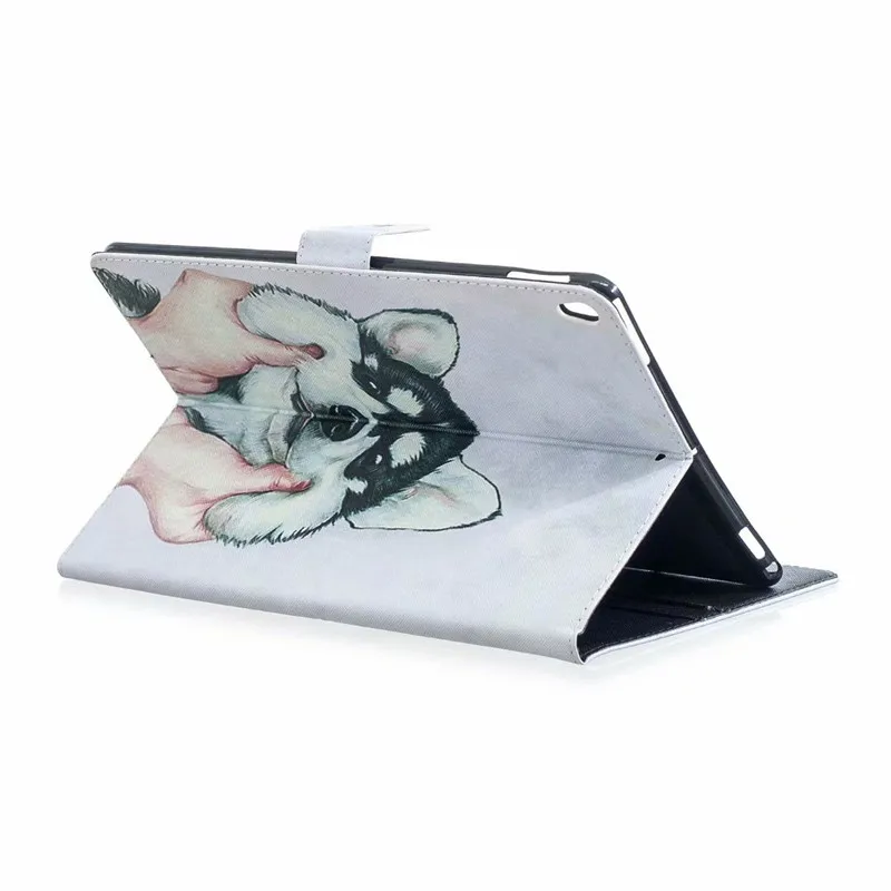 

Case For New iPad pro 10.5 A1701`A1709 PU Leather Smart Awake Sleep Cover Stand Colorful Print 10.5'' Soft TPU Back Shell Skin