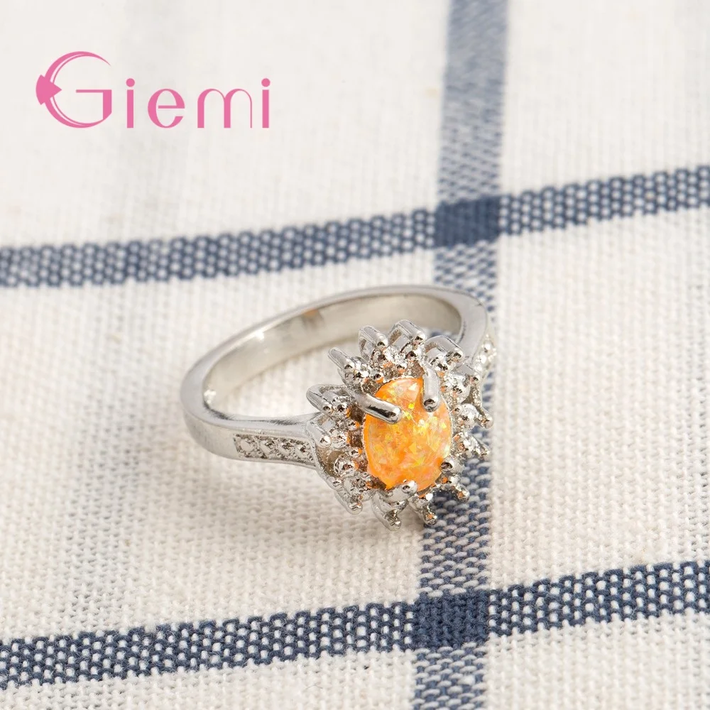 5 цветов огненный опал кольца для женщин романтические Кристальные украшения из