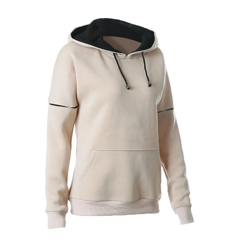 Женская Длинная толстовка с капюшоном повседневная кофта длинным рукавом и