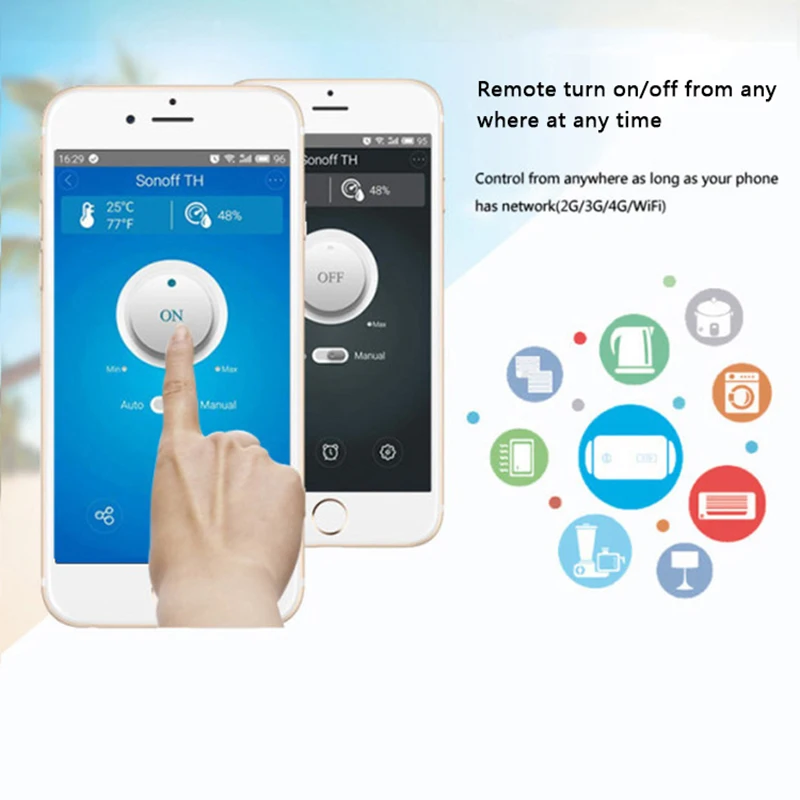 Смарт переключатель Sonoff TH10 10 А 2200 Вт контроль температуры и