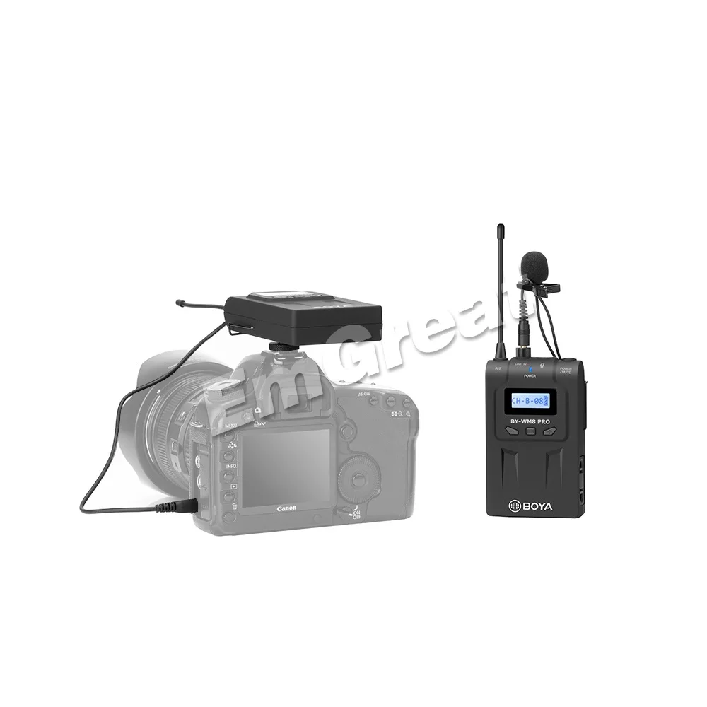 BOYA BY-WM8 PRO UHF двойной беспроводной петличный микрофон системы для Canon Nikon DSLR камера видео интервью вещания видеокамеры