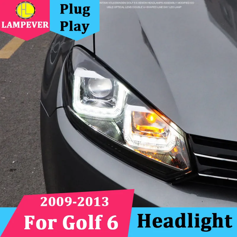 Автомобильная фара для VW Golf 6 2009 2013 Golf6 светодиодная drl HID KIT Биксеноновая линза