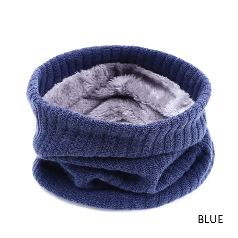 blue MOLIXINYU/детский шарф для мальчиков и девочек; зимний шарф для детей; плотный бархатный шарф с круглым вырезом; Детский шарф; Bufandas; теплый шарф - Цвет: blue