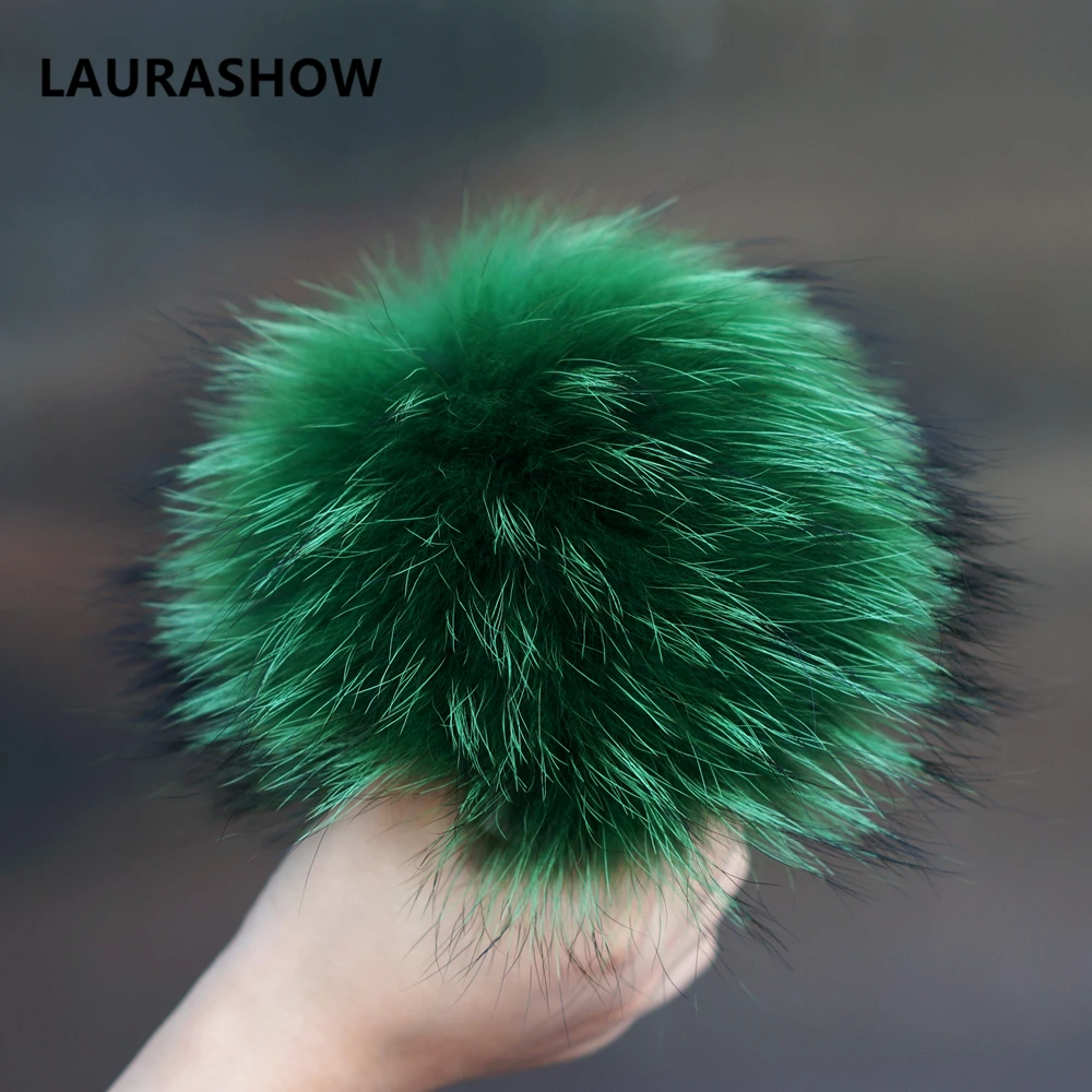Laurashow 16-17 см многоцветный настоящие енот норка лиса Мех животных мяч 20 красочных Мех животных зимние Пипидастр для обуви сумка шляпа Мех животных Кепки Интимные аксессуары