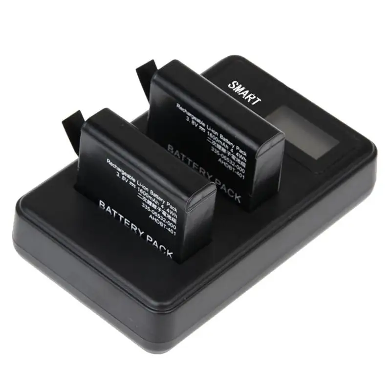 AHDBT-401 светодиодный экран дисплей двойной порт USB камера зарядное устройство для GoPro Hero 4 Экшн камеры