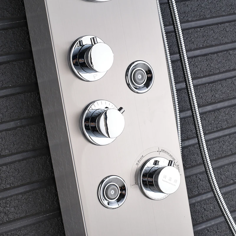 Матовая никелевая светодиодсветильник световая душевая колонка и панели с