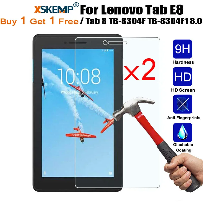 XSKEMP 2 шт. закаленное стекло для планшета Lenovo Tab E8 / 8 ТБ-8304F TB-8304F1 0 Защита ЖК-экрана с