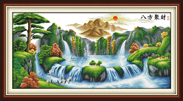 treasure bowl 1 Европейский город Набор для вышивания крестиком печатные узоры 11CT 14CT рукоделие DIY DMC Счетный Набор для вышивания крестиком для домашнего декора - Цвет: treasure bowl 1