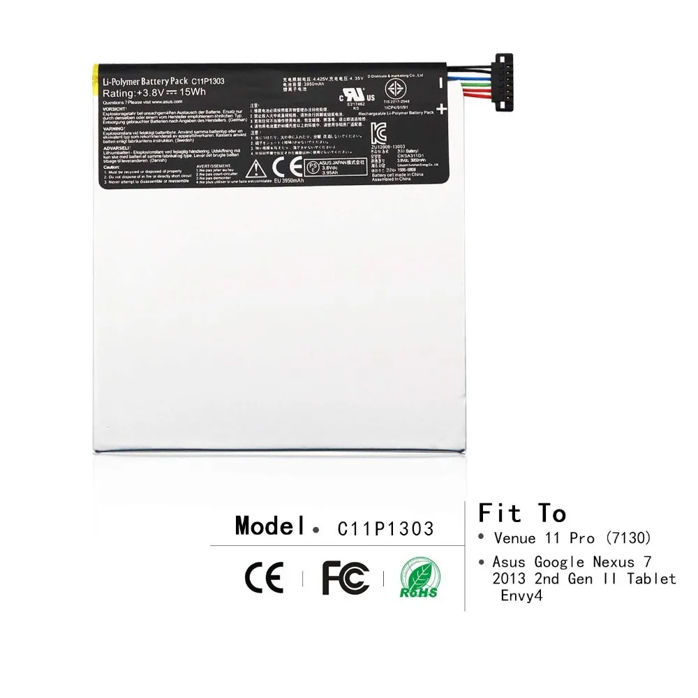 Оригинальный аккумулятор для планшета C11P1303 (3 8 в 15 Втч) Asus Google Nexus 7 2013 2nd Gen II Tablet Me571