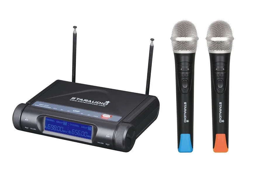 

STARAUDIO SMU-2020A 2CH UHF Wireless Pro Church Club DJ Dual Handheld Microphones System Mic
