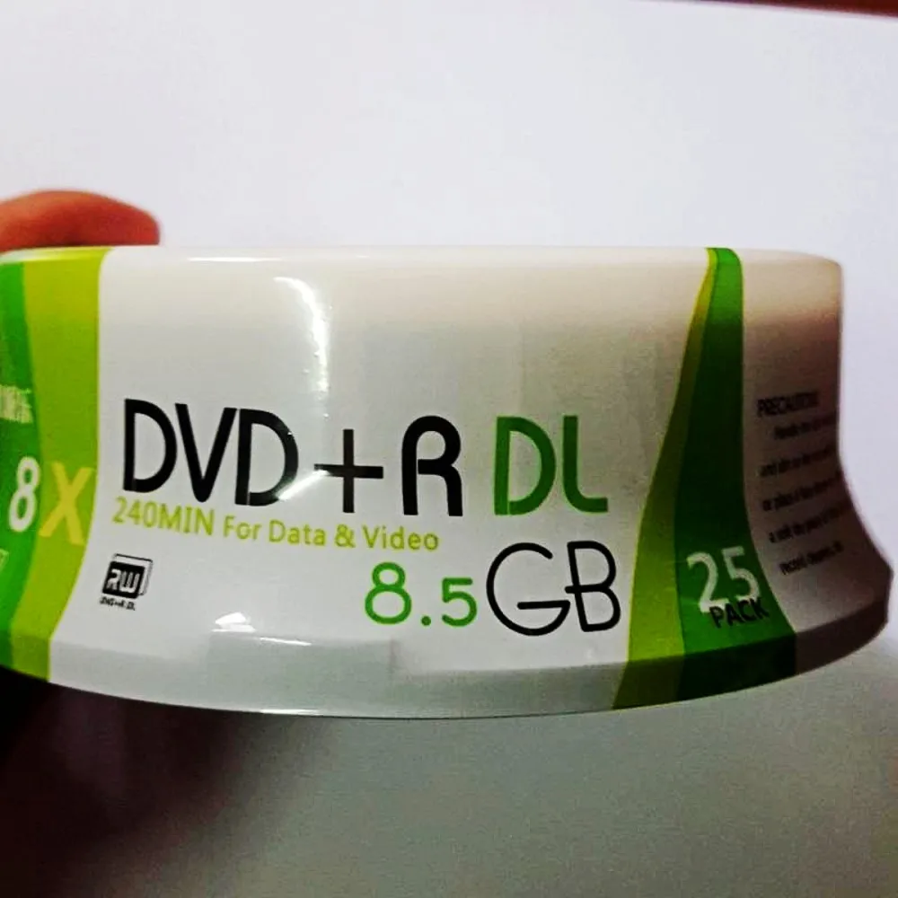 Бесплатная доставка 25 шт. белый струйный принтер 8X DVD + R DL двухслойный