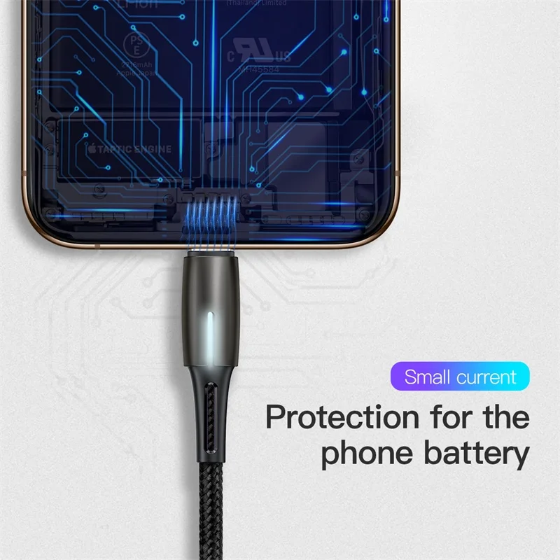 Baseus 2.4A USB кабель для iPhone XR XS Max 11 Pro Max Быстрая зарядка USB зарядный кабель светодиодный кабель для передачи данных для iPhone 7 8 Plus