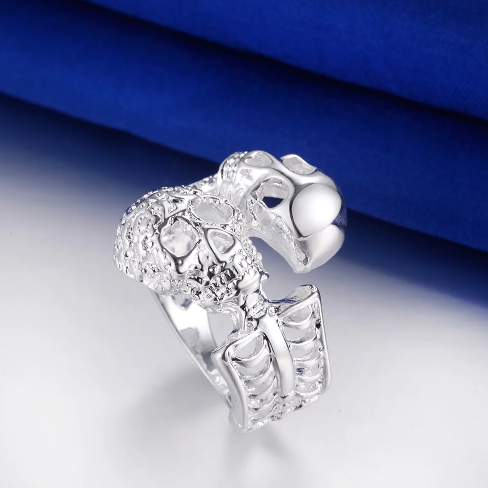 Женские кольца в виде скелета UFOORO винтажные с серебряным покрытием черепа