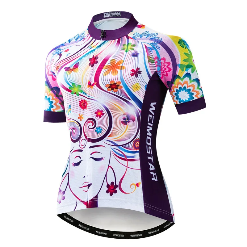 Color 8 Weimostar женский череп Велоспорт Джерси быстросохнущая рубашка для езды на велосипеде дышащий MTB велосипед Джерси анти-УФ велосипед Одежда Майо Ciclismo - Цвет: Color 8