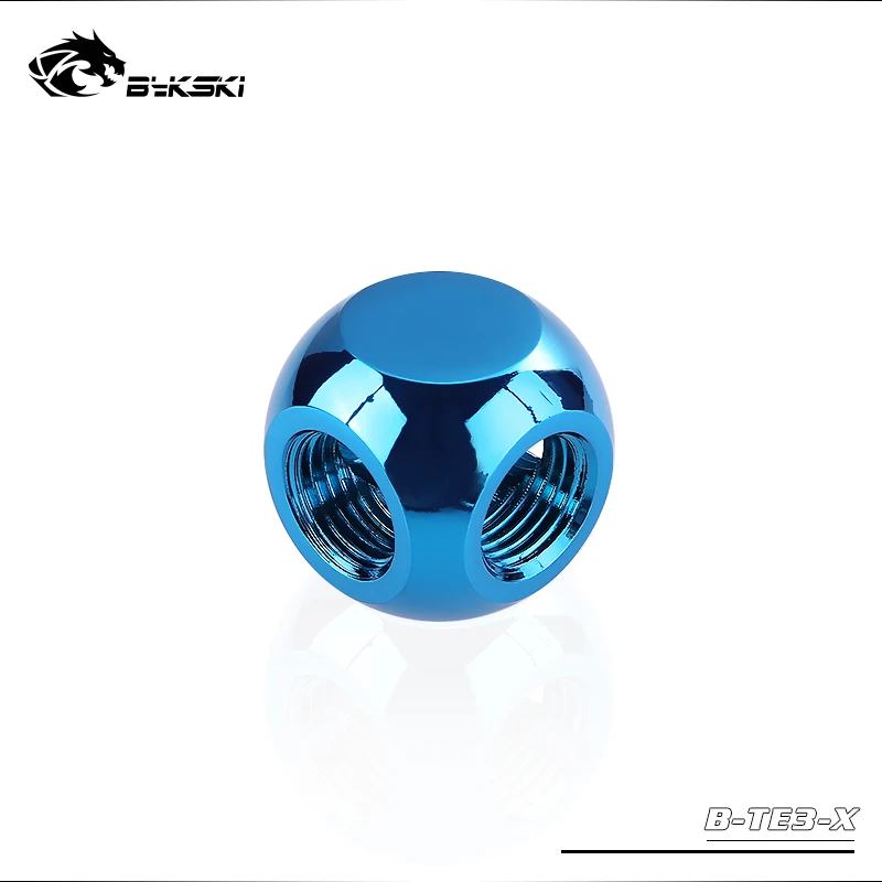 BYKSKI G1/4 ''X3 X4 3-Way 4-Way кубические медные адаптеры водяное охлаждение Аксессуары Фитинги многоканальный - Цвет лезвия: blue