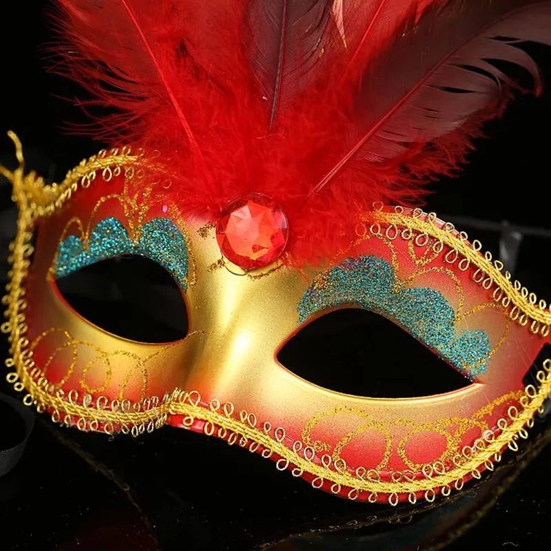 Painting Feather Mask Women Lady Bar KTV Nightclub Disco Ball Masks Masquerade Party Halloween Christmas|Аксессуары для