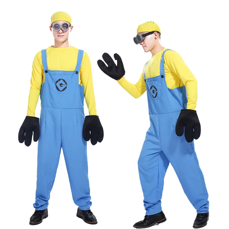 Костюмы на Хэллоуин мужской костюм для родителей и маленьких желтых людей аниме