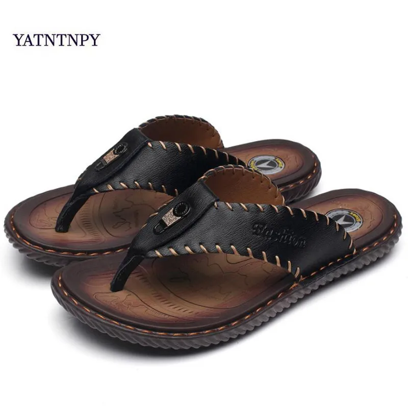 YATNTNPY/Новое поступление мужские сандалии летние Вьетнамки пляжные высокого