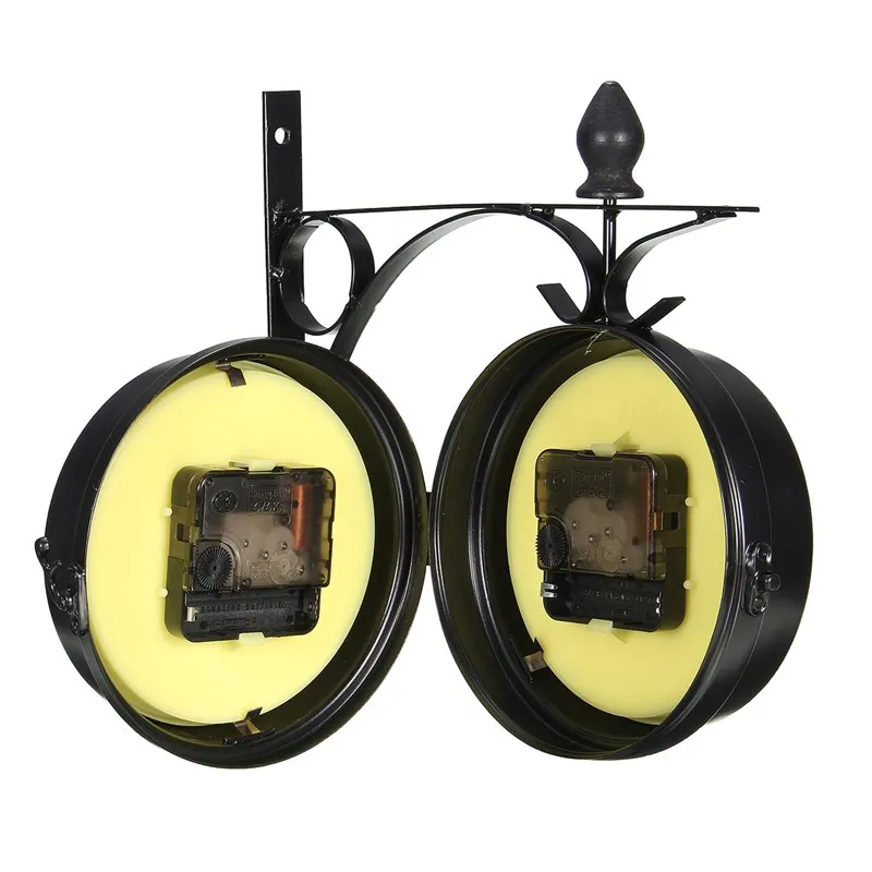 Винтажные декоративные двухсторонние металлические настенные часы в античном стиле настенные часы настенные Подвесные часы металлическая рамка для Рождества