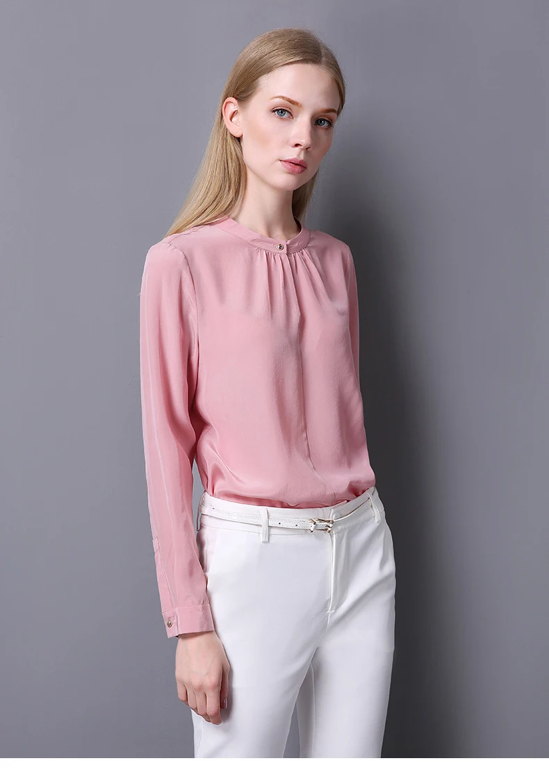 Рубашка из 100% шелка и крепа женская рубашка чистого натурального новинка 2017