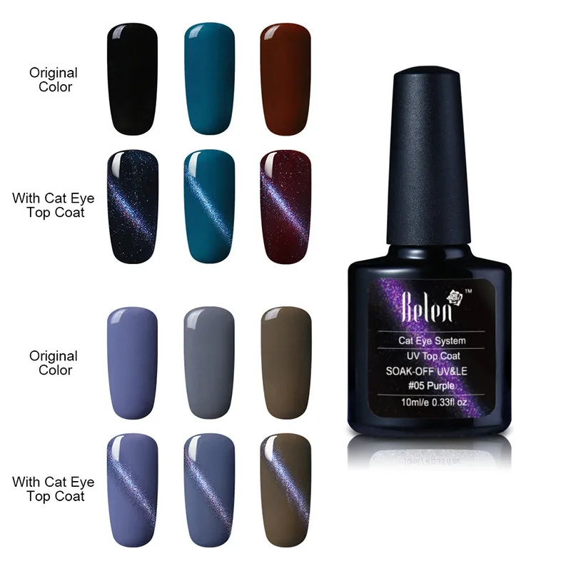 05 Purple Effect Belen Cat'S-Eye Гель-лак для ногтей верхнее покрытие металлический Хамелеон меняющий Цвет гель Магнитный кошачий Гель-лак УФ-дизайн ногтей - Цвет: 05 Purple Effect