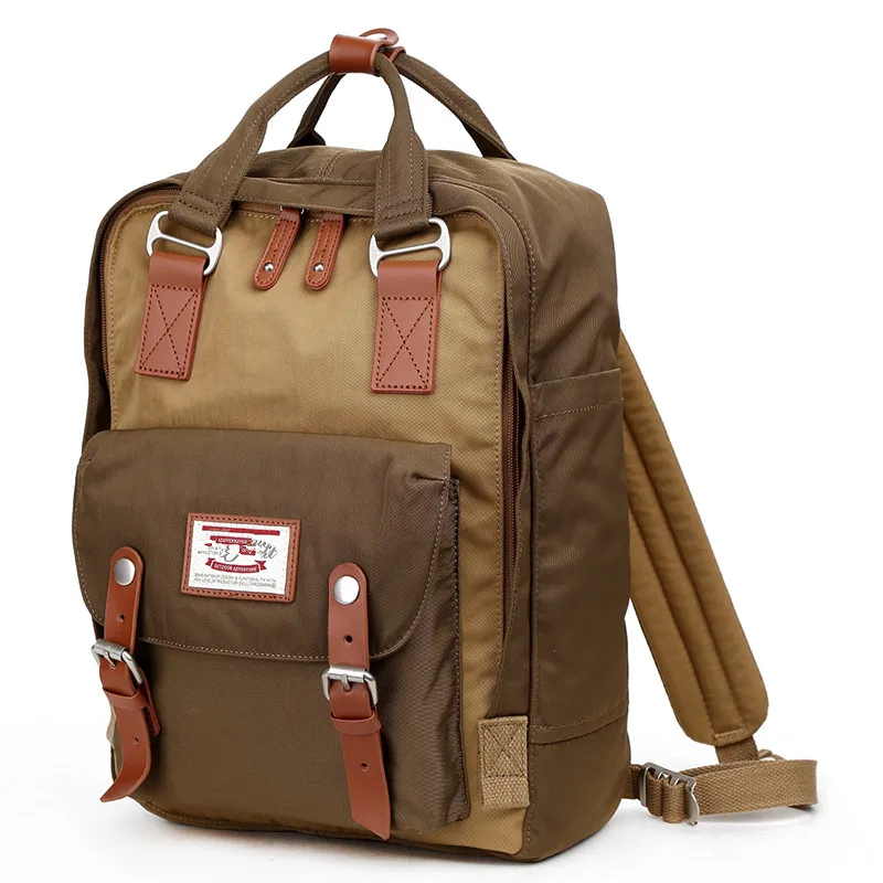 Khaki Новые модные женские холщовые рюкзаки ярких цветов, школьные сумки для девочек и мальчиков, повседневные дорожные сумки, рюкзак для ноутбука Mochila S062 - Цвет: Khaki