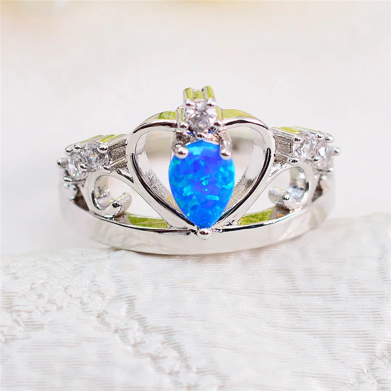 Кольцо с голубым огненным опалом для мужчин и женщин|Обручальные кольца| |