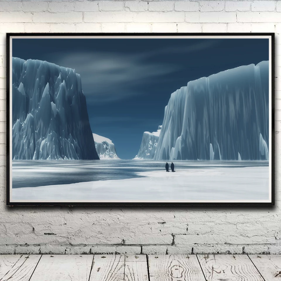 Морской пейзаж Айсберг облака живопись скандинавский стиль украшения Плакаты и
