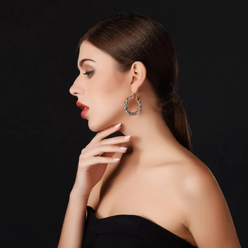 U7 Круглые Серьги Для Женщин Мода Ювелирные Изделия Оптом Висячие Этнические