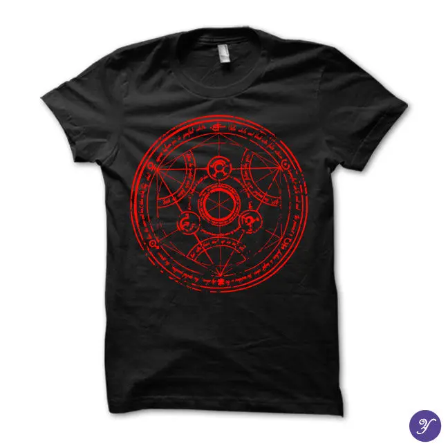 

Newest Letter Print Transmutation T-Shirt - Fullmetal Alchemist, Full Metal Alchemist T-Shirt Casual Man Tees