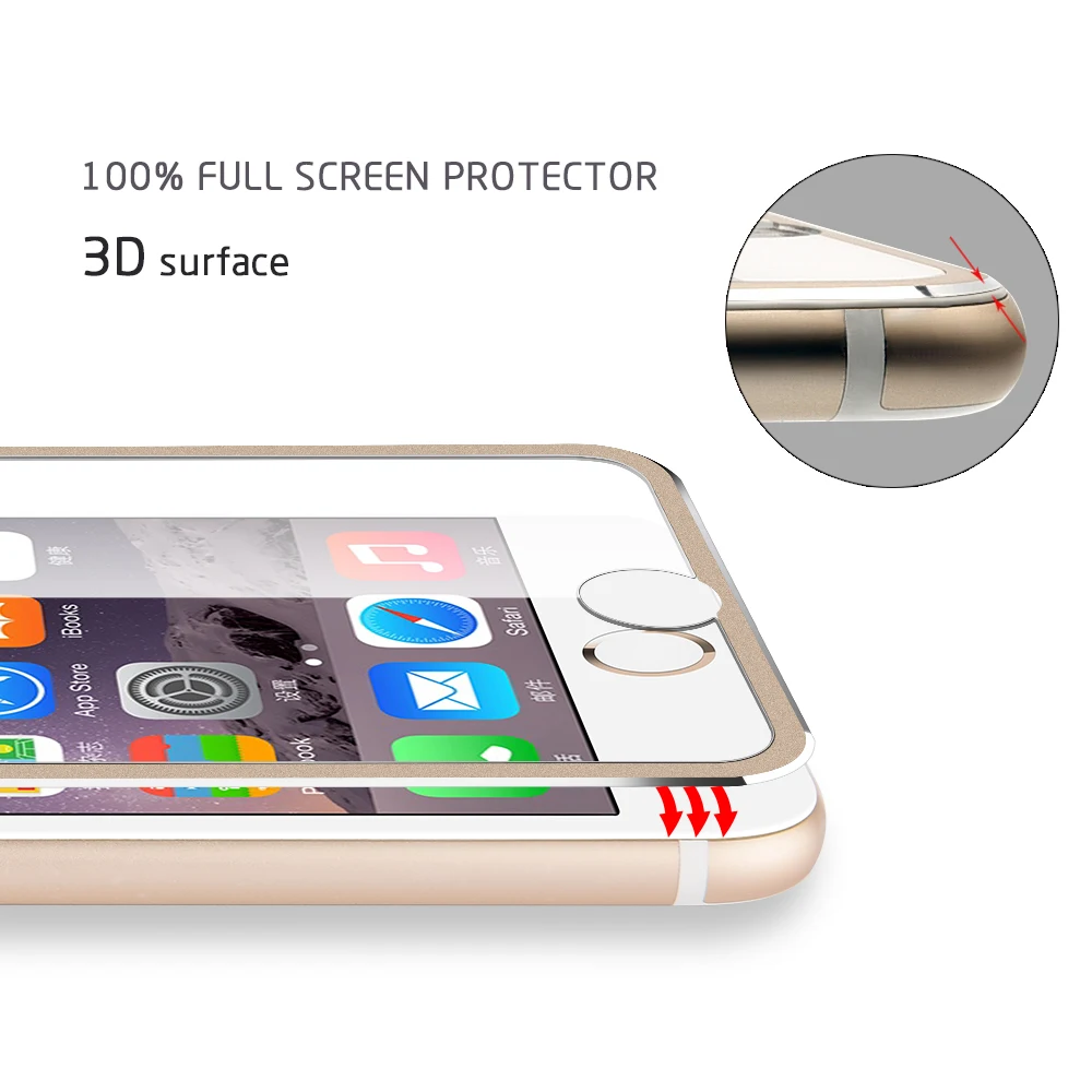 OTAO для Apple iPhone 6 S Plus 3D закаленное стекло экран протектор полное покрытие черный