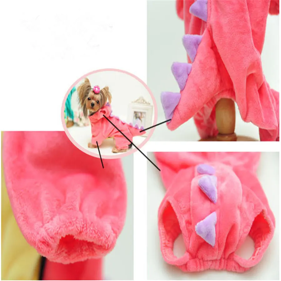 Забавная одежда для домашних животных плюшевая Одежда собак костюм динозавра с