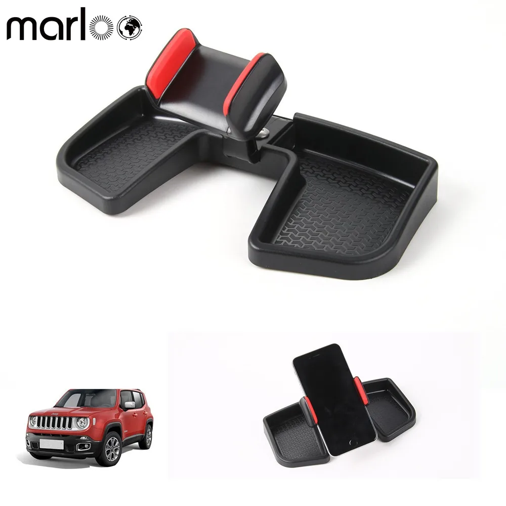

Marloo Car Dash Cell Phone Holder With ABS Storage Box 360 Degree Rotate GPS Bracket Auto Mobile Holder For Jeep Renegade 15-17