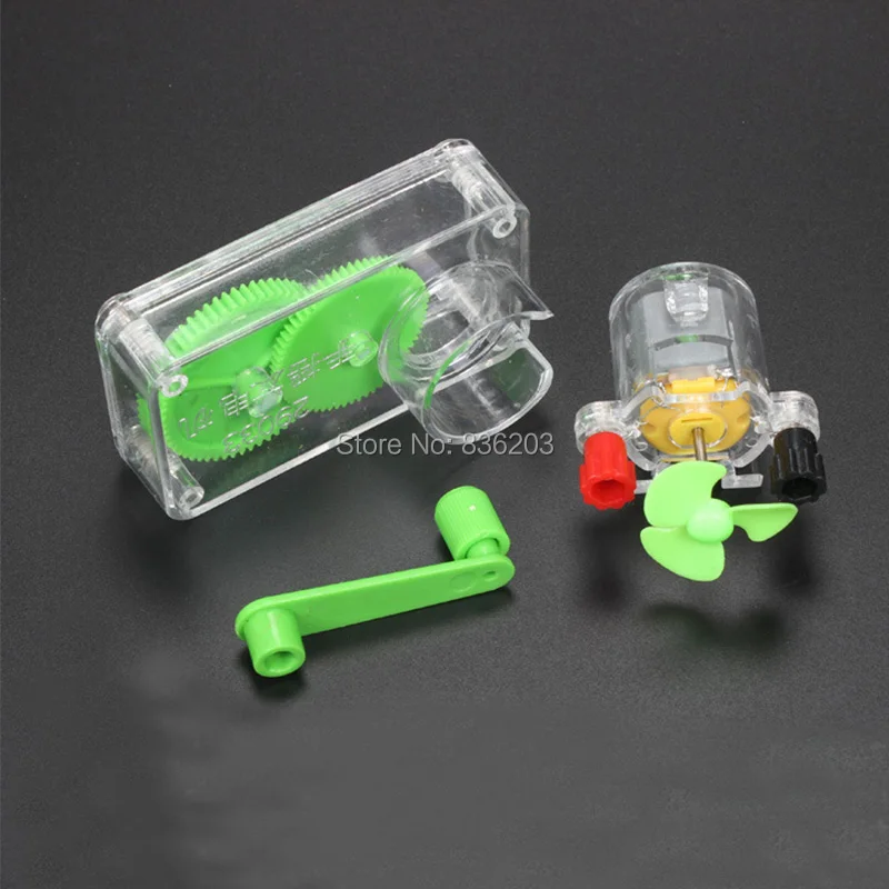 Физика Наука рукоятка DC генератор DIY Электрический образование ручной источник питания мини вентилятор Тесла катушки образовательный инструмент эксперимент
