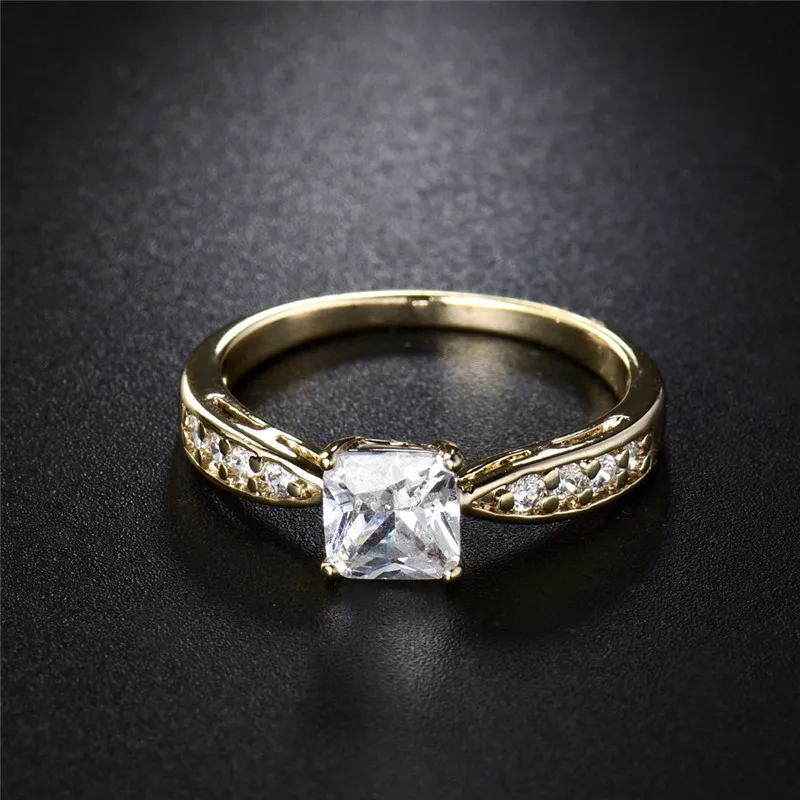 Женское кольцо на палец GULICX дешевые обручальные кольца золотого цвета с белым