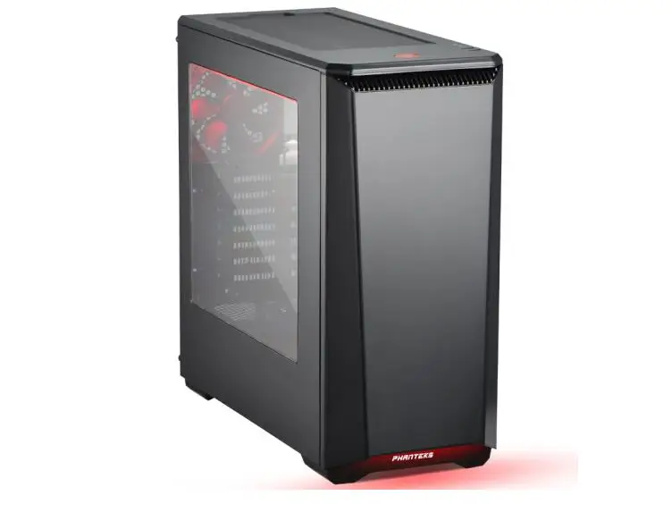 PHANTEKS 416PSTG Черное и красное закаленное стекло немой ATX в корпусе башни - Цвет: black