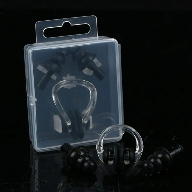 Силиконовые беруши для плавания набор зажимов носа водонепроницаемая защита