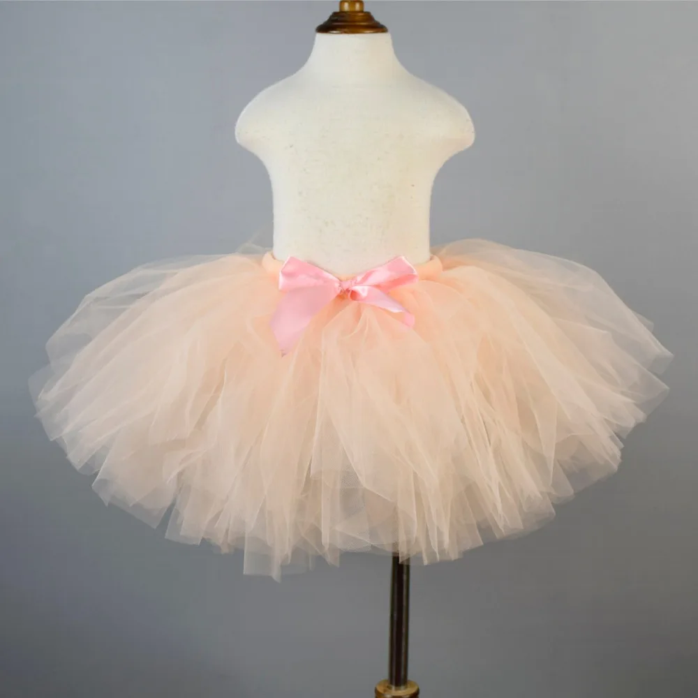 Однотонная Яркая юбка для девочек детская на день рождения балетная пачка милый