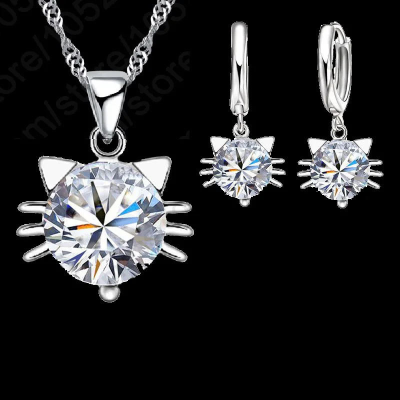 Комплект из колье и серёг серебра 925 пробы с фианитом|earring genie|earrings moonstonenecklace spacer |