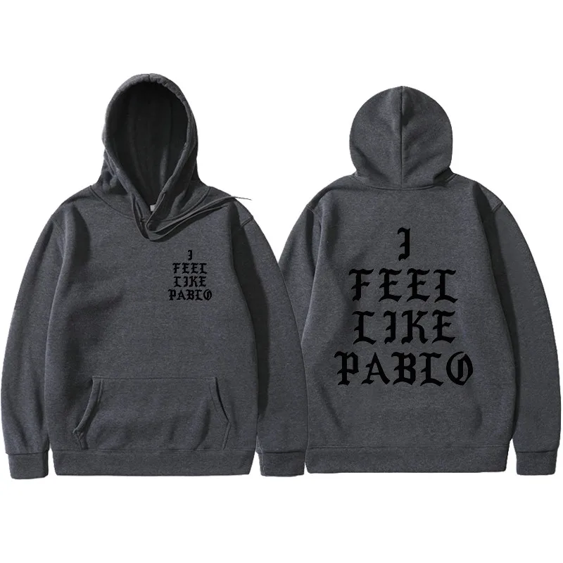 Весна, Kanye West, толстовки с капюшоном I FEEL LIKE PABLO, толстовки с капюшоном для мужчин в стиле хип-хоп, для влюбленных, уличная одежда, красные, с буквенным принтом, черные толстовки с капюшоном - Цвет: Dark gray 2