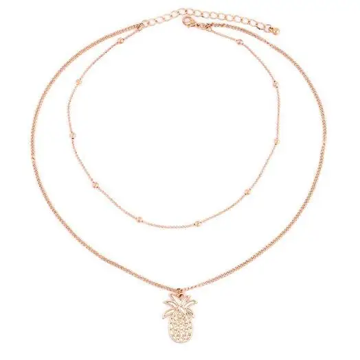 Новое модное многослойное ожерелье с ананасом набор золотыми бусинами и двойным