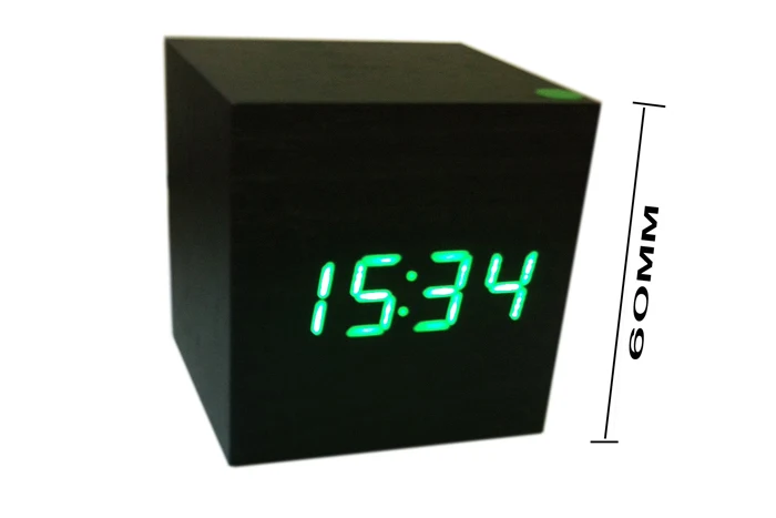 Многоцветный контроль звука квадратный светодиодный Будильник настольный