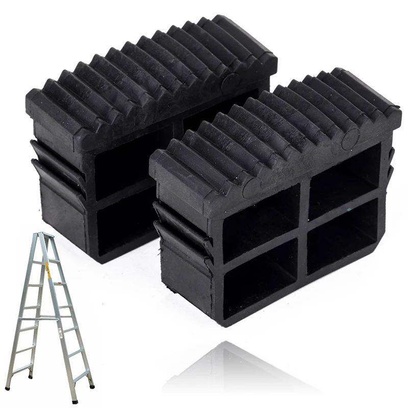 

2pcs Black Rubber Replacement Step Ladder Feet Non Slip Ladder Foot NEW