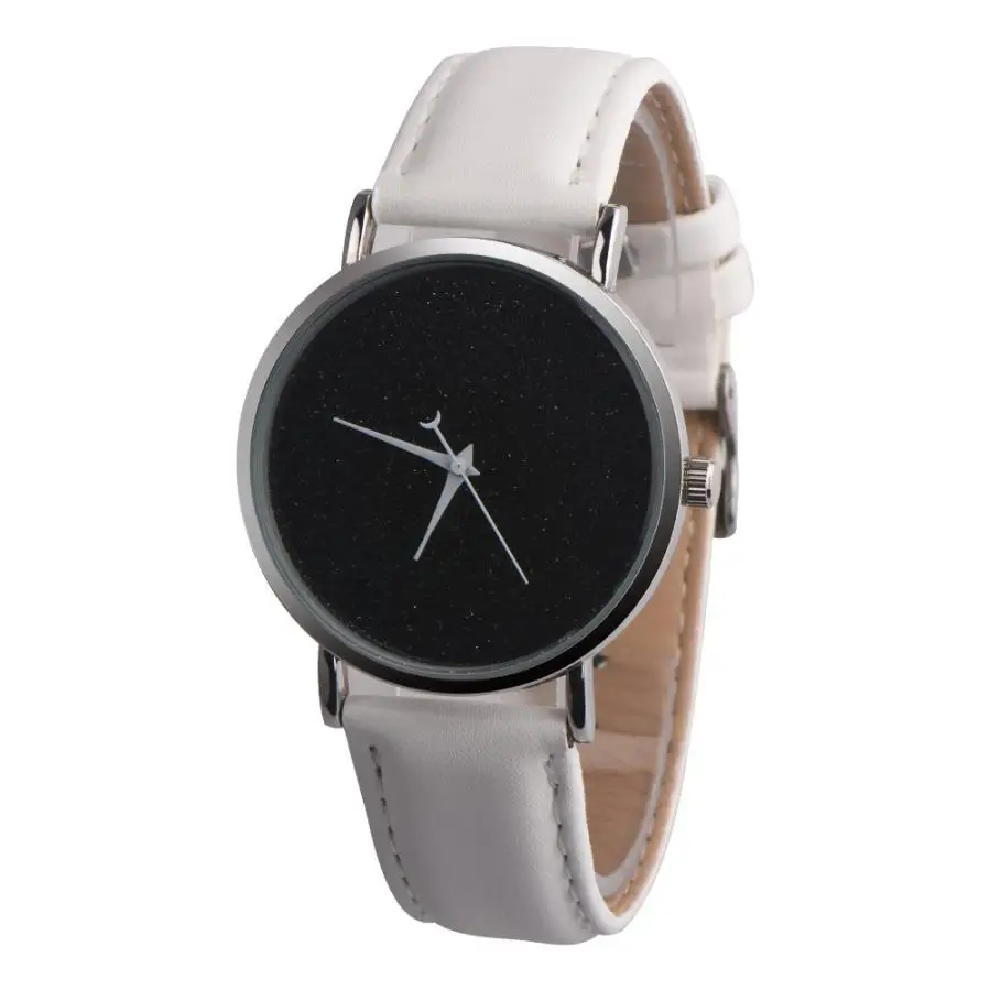 Роскошные женские часы классические звезды Искусственная кожа аналоговые